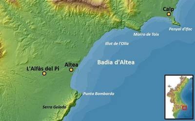 Morro de Toix - Vistas impresionantes del Mar Mediterráneo 2 Mapa de la Bahía de Altea