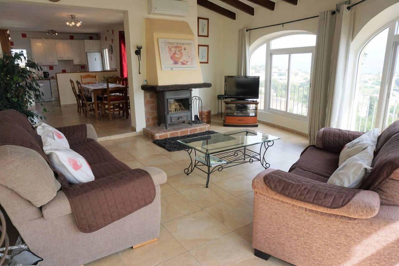 Salón de la villa doble