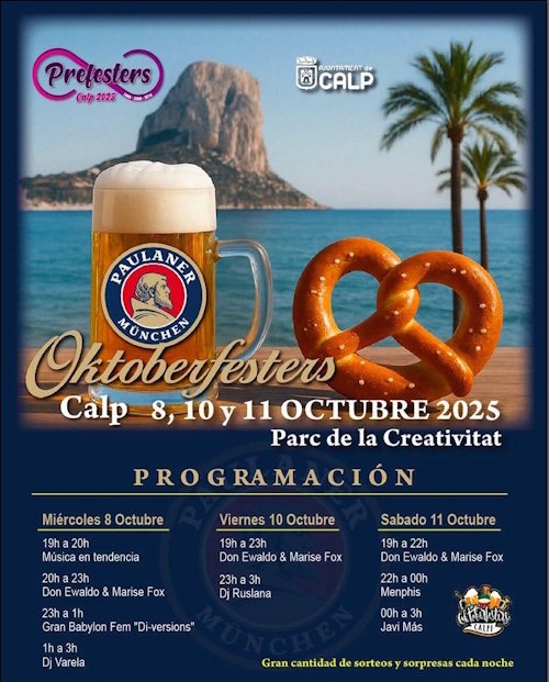 Programación de la Oktoberfesters Calpe 2025🍻 1 Programación de la Oktoberfesters Calpe 2025